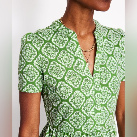 NWT Boden Naomi Short Sleeve paradise green botanic blush size 2R - Picture 3 of 7